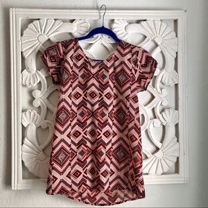 Pink Japna Short Sleeve Boho Top